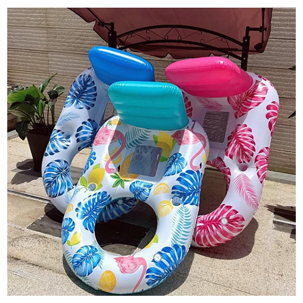 Trade Shop - Poltrona Lounge Gonfiabile Galleggiante Con Portabicchieri Piscina 170x110cm 628534 -