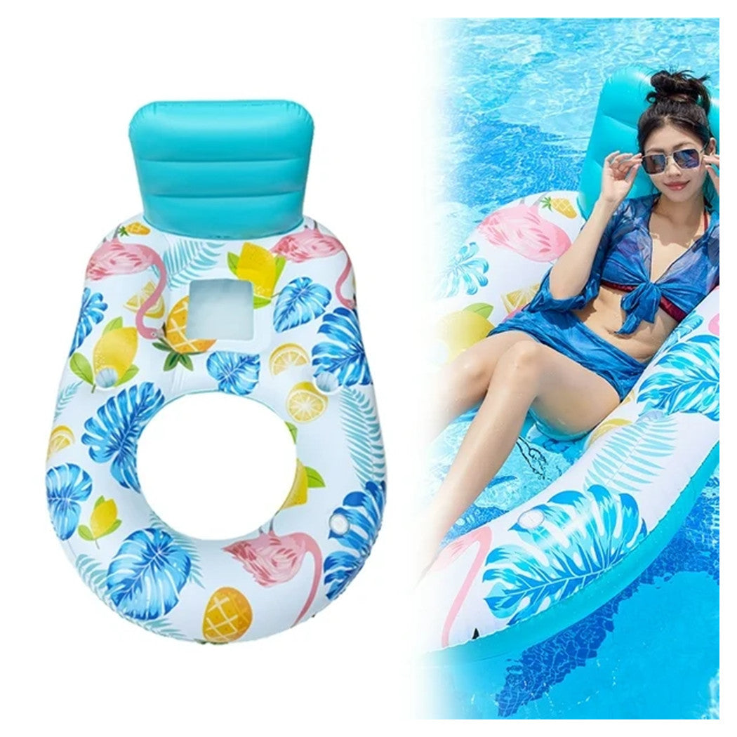 Trade Shop - Poltrona Lounge Gonfiabile Galleggiante Con Portabicchieri Piscina 170x110cm 628534 -