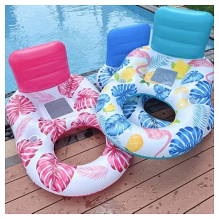 Trade Shop - Poltrona Lounge Gonfiabile Galleggiante Con Portabicchieri Piscina 170x110cm 628534 -