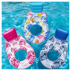 Trade Shop - Poltrona Lounge Gonfiabile Galleggiante Con Portabicchieri Piscina 170x110cm 628534 -