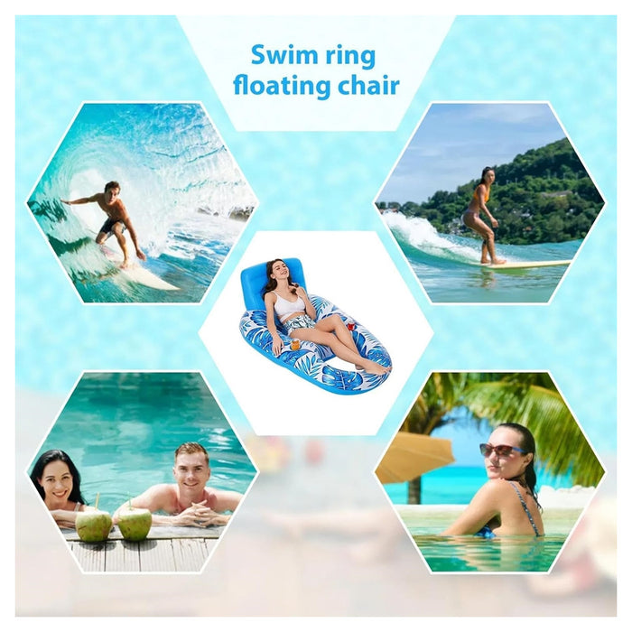 Trade Shop - Poltrona Lounge Gonfiabile Galleggiante Con Portabicchieri Piscina 170x110cm 628534 -