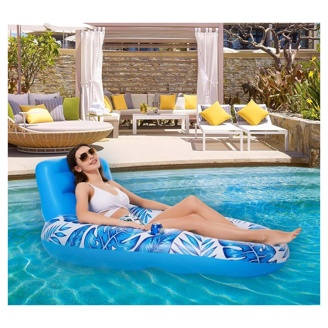 Trade Shop - Poltrona Lounge Gonfiabile Galleggiante Con Portabicchieri Piscina 170x110cm 628534 -