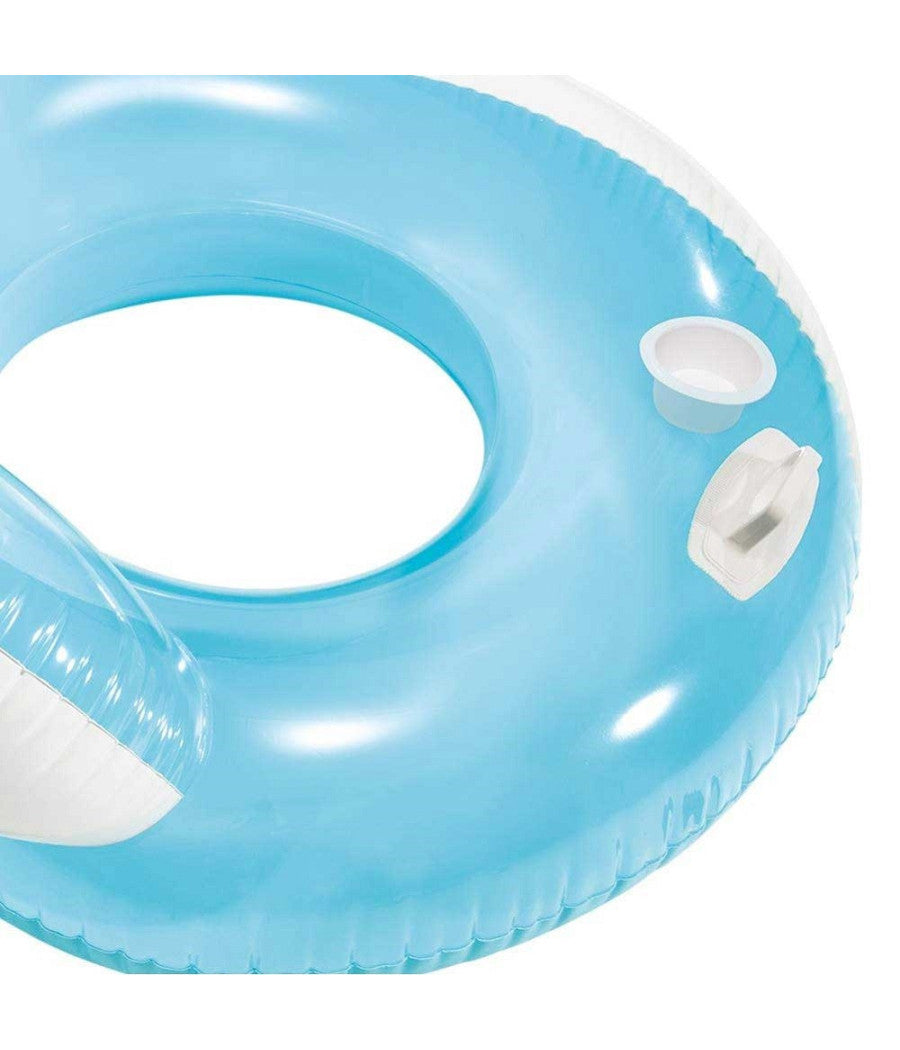 Poltrona Materassino Gonfiabile 2 Posti Con Schienale E Portabibite Mare         