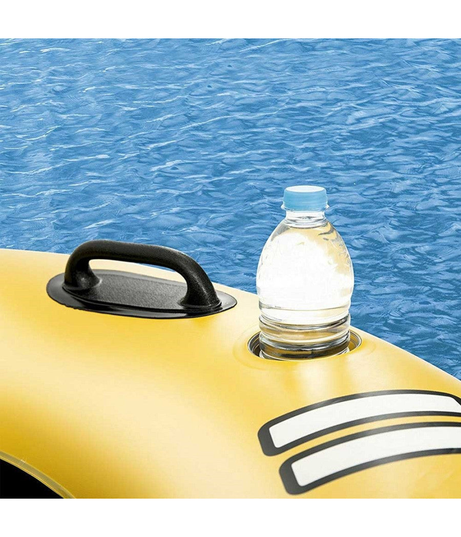 Poltrona Materassino Gonfiabile 2 Posti Con Schienale Rete Portabibite 259x135x50cm         