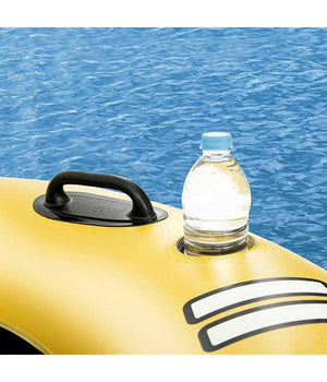 Poltrona Materassino Gonfiabile 2 Posti Con Schienale Rete Portabibite 259x135x50cm         