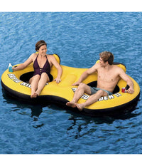 Poltrona Materassino Gonfiabile 2 Posti Con Schienale Rete Portabibite 259x135x50cm         