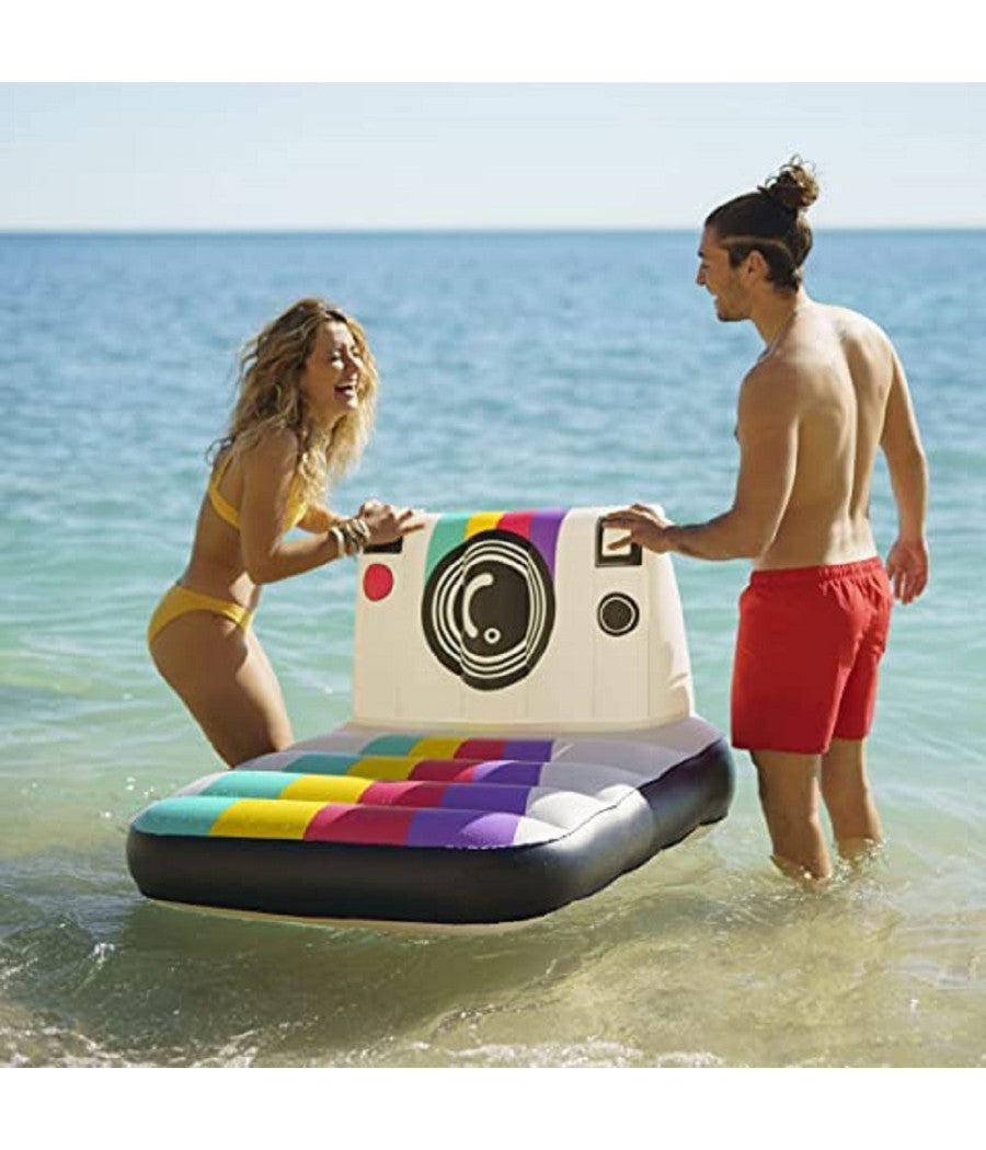 Poltrona Materassino Gonfiabile Fashion Polaroid Vintage 127x102cm Piscina 43656         