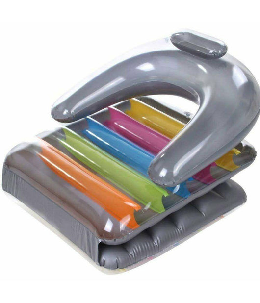 Poltrona Materassino Gonfiabile Multicolor 198x84cm Per Mare Piscina Pieghevole         