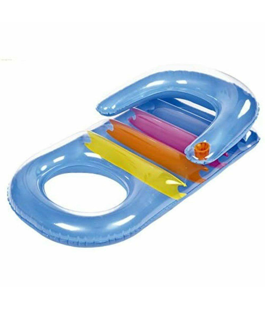 Poltrona Materassino Gonfiabile Multicolor Mare Piscina Con Porta Bibita 150x86cm         