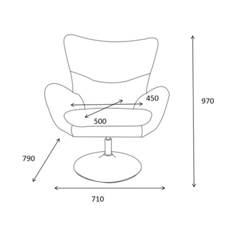Poltrona Melania In Tessuto Sabbia Dimensione 79x71x98cm