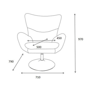 Poltrona Melania In Tessuto Tortora Dimensione 79x71x98cm