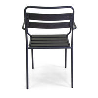 Poltrona metallo Loki antracite con polywood cm 56x60h45/64/86