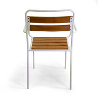 Poltrona metallo Loki bianco con polywood cm 56x60h45/64/86