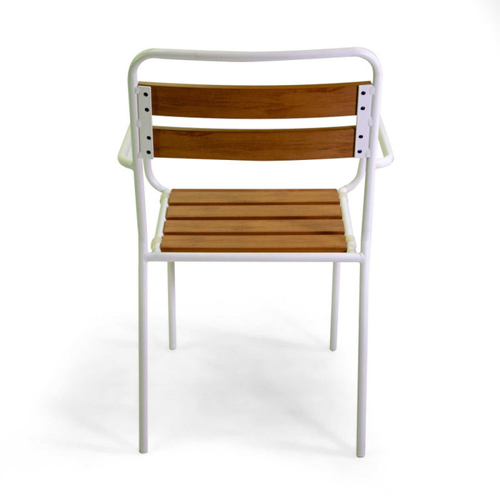 Poltrona metallo Loki bianco con polywood cm 56x60h45/64/86