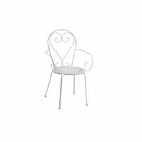 Poltrona metallo new old bianco crema cm 49x48h43/59/90