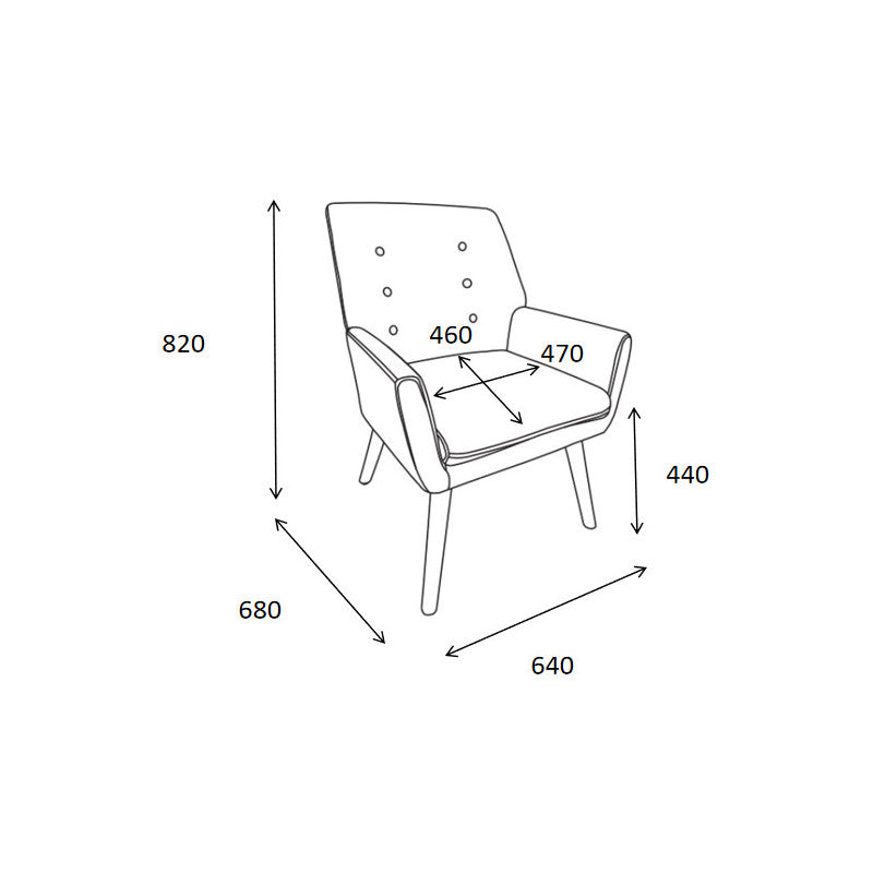 Poltrona Michelle In Tessuto Blu Gambe Legno Naturale
