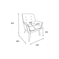 Poltrona Michelle In Tessuto Blu Gambe Legno Naturale