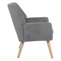 Poltrona Michelle In Tessuto Grigio Gambe Legno Naturale