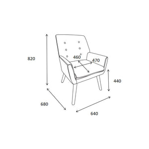 Poltrona Michelle In Tessuto Tortora Gambe Legno Naturale