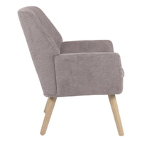 Poltrona Michelle In Tessuto Tortora Gambe Legno Naturale