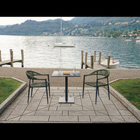 Poltrona Milano In Alluminio Grigio Antracite Con Corda Sintetica Verde Moia