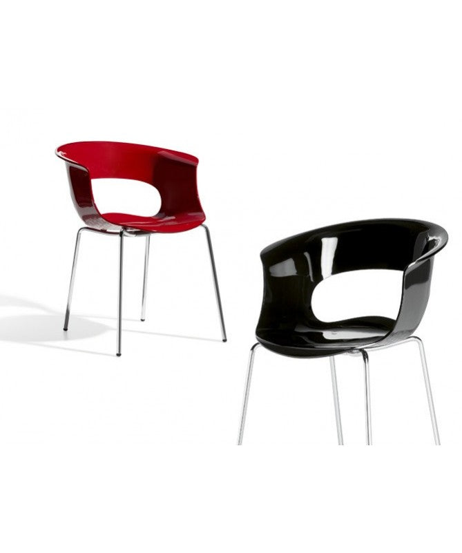 POLTRONA MISS B SET DA 4 ANTISHOCK POLICARBONATO MADE IN ITALY SCAB DESIGN - Rosso pieno 340