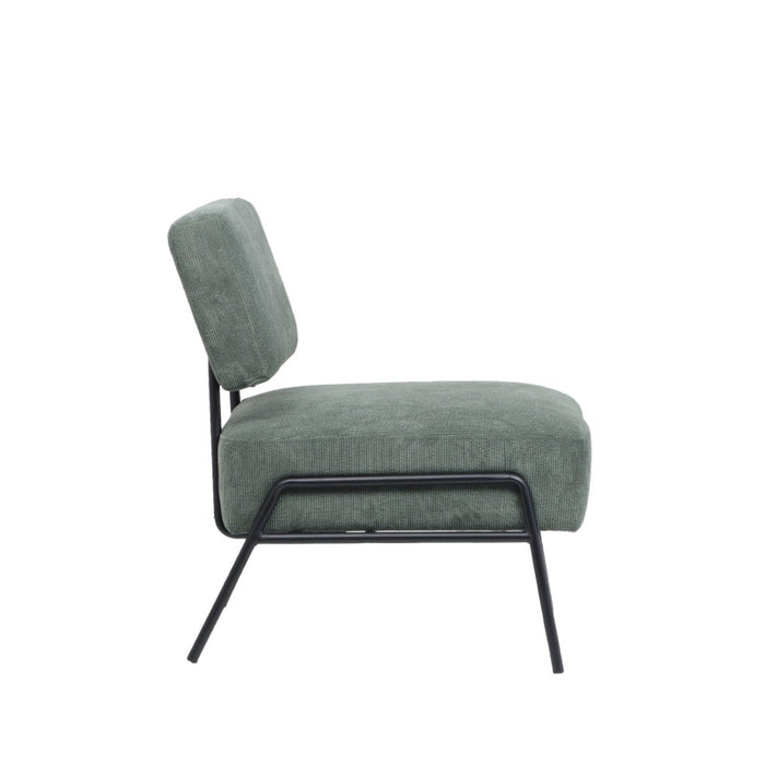 Poltrona Morgana Tessuto Millerighe Verde