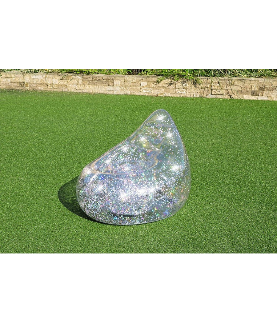 Poltrona Poltroncina Gonfiabile Glitter Dream 72x72x64cm 2 Camera Ad Aria 75105         
