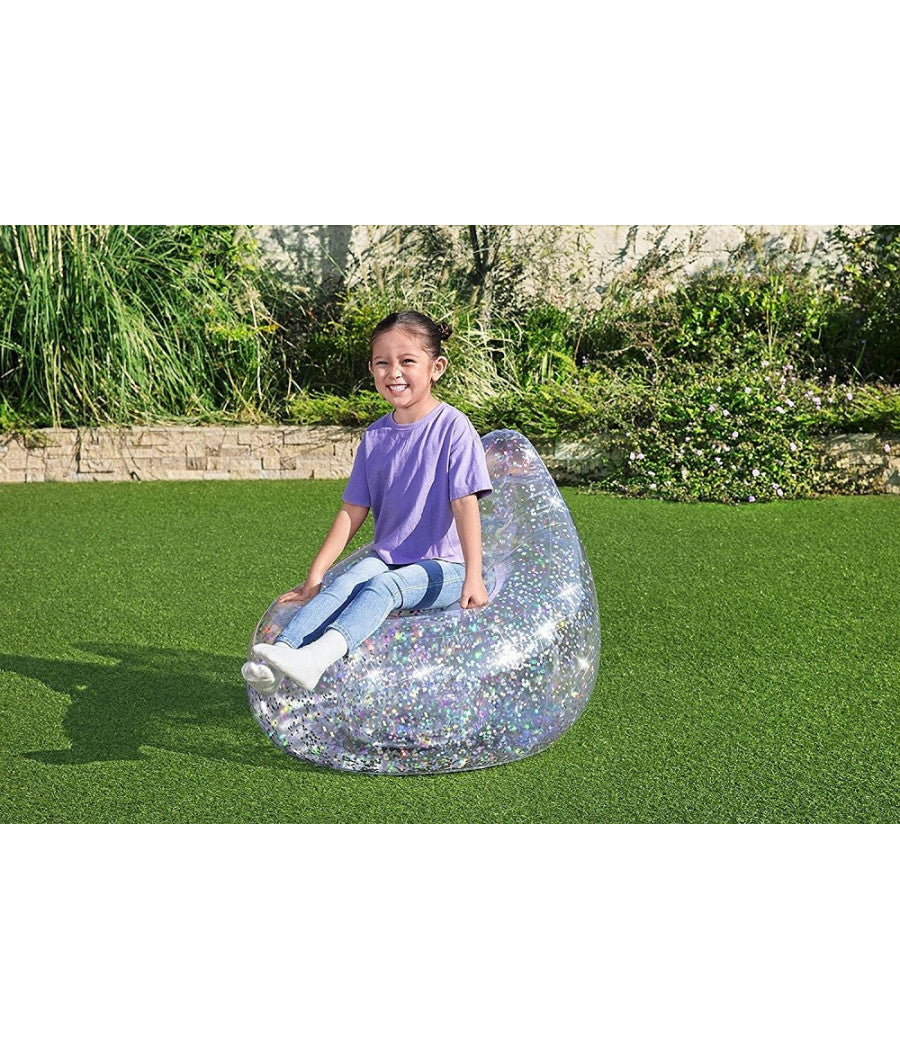Poltrona Poltroncina Gonfiabile Glitter Dream 72x72x64cm 2 Camera Ad Aria 75105         