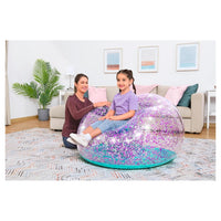 Trade Shop - Poltrona Pouf Gonfiabile Glitter Dream Per Bambini +6 Anni 114 X 112 X 66 Cm 75115 -