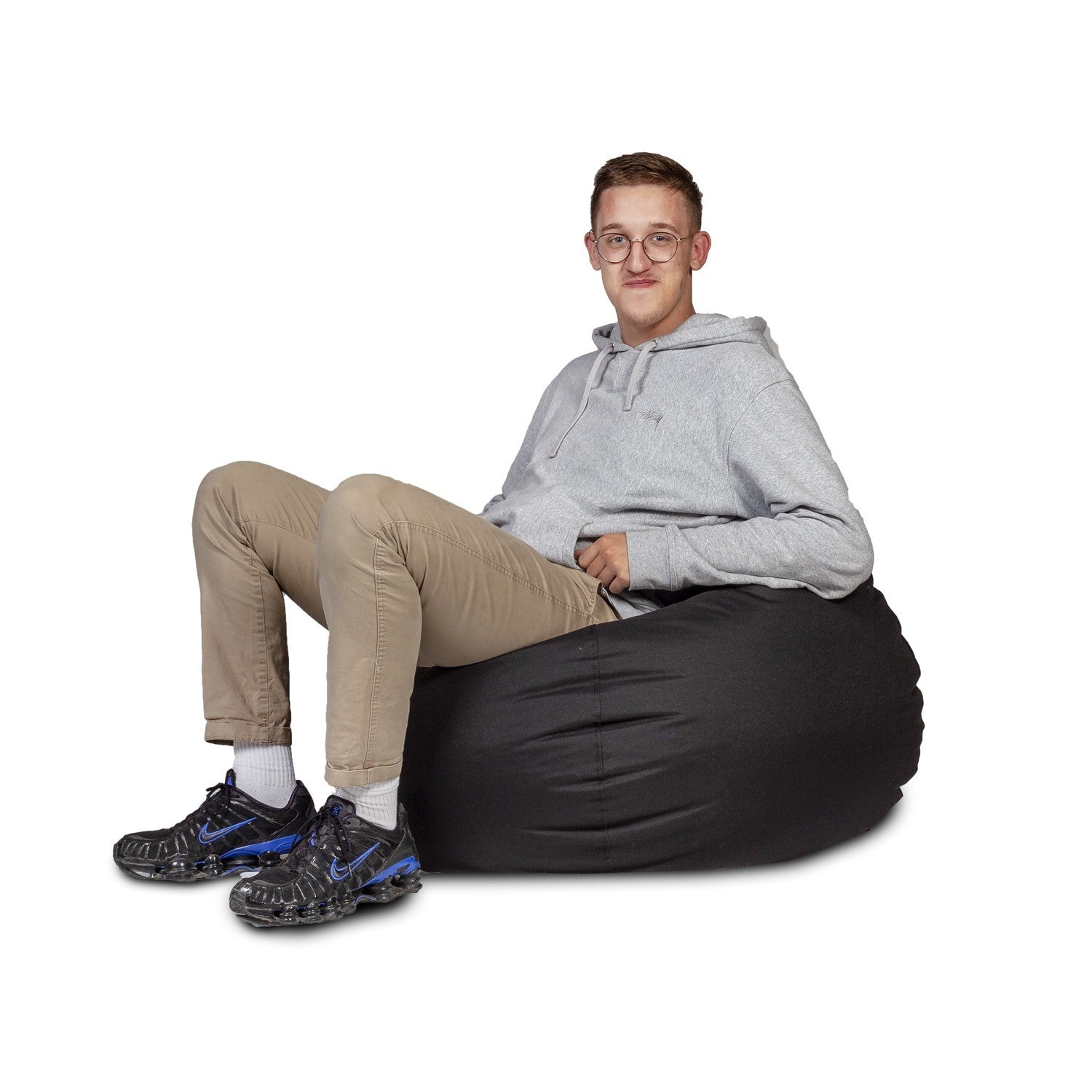 Poltrona pouf sacco oscar in poliestere con maniglia