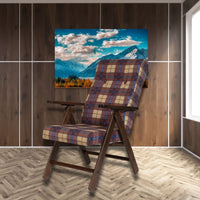 Poltrona regolabile Roma tessuto a scacchi bordeaux