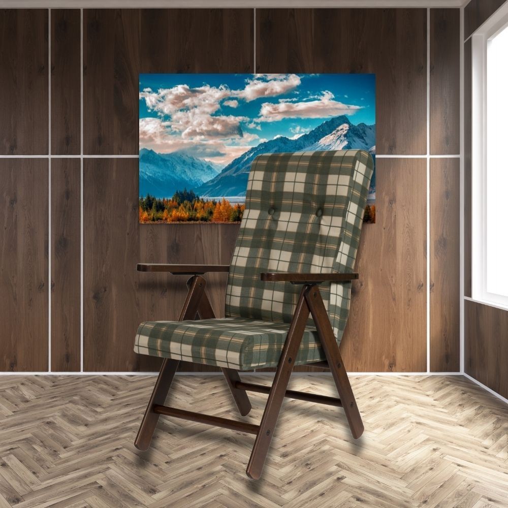 Poltrona regolabile Roma tessuto a scacchi colore verde