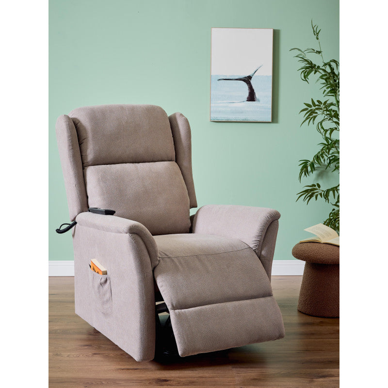 Poltrona Relax 2 Motori Thelma In Tessuto Grigio Medio