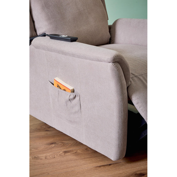 Poltrona Relax 2 Motori Thelma In Tessuto Grigio Medio