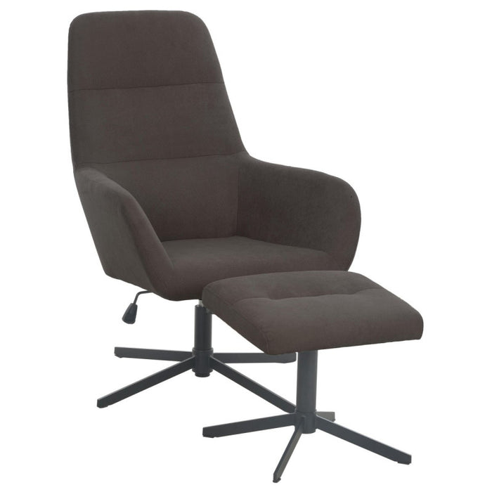 Poltrona Relax Arisa Con Sgabello Poggiapiedi Grigio Scuro