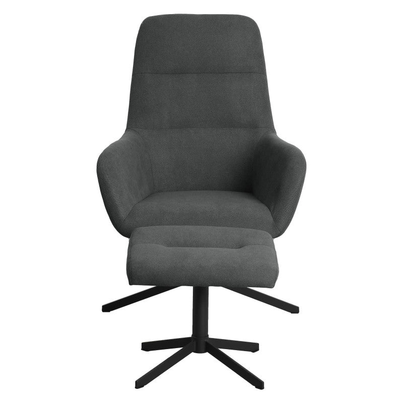 Poltrona Relax Arisa Con Sgabello Poggiapiedi Grigio Scuro