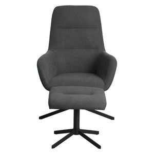 Poltrona Relax Arisa Con Sgabello Poggiapiedi Grigio Scuro