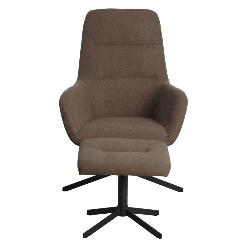 Poltrona Relax Arisa Con Sgabello Poggiapiedi Marrone