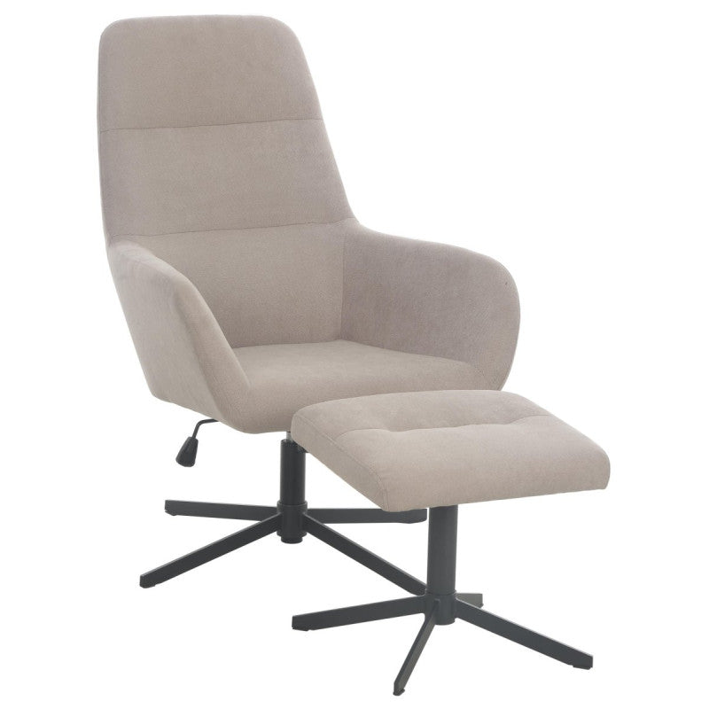 Poltrona Relax Arisa Con Sgabello Poggiapiedi Tortora