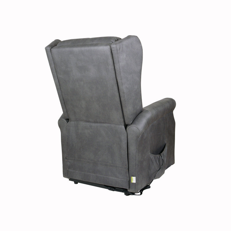 Poltrona Relax Bergere Arlette 2 Motori Nabuk Grigia