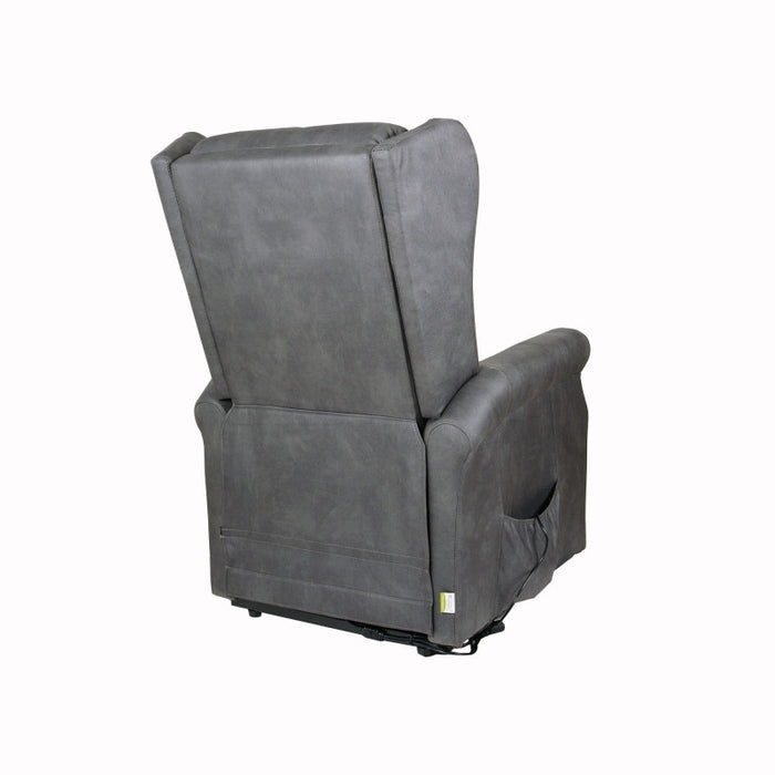 Poltrona Relax Bergere Arlette 2 Motori Nabuk Grigia