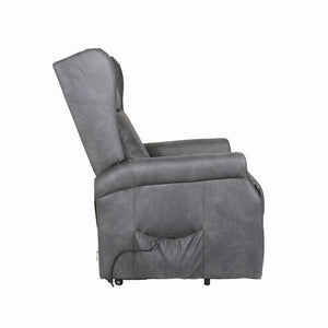 Poltrona Relax Bergere Arlette 2 Motori Nabuk Grigia