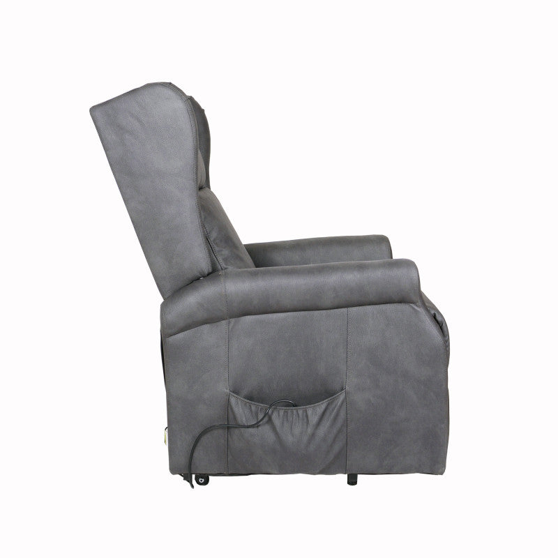 Poltrona Relax Bergere Arlette 2 Motori Nabuk Grigia