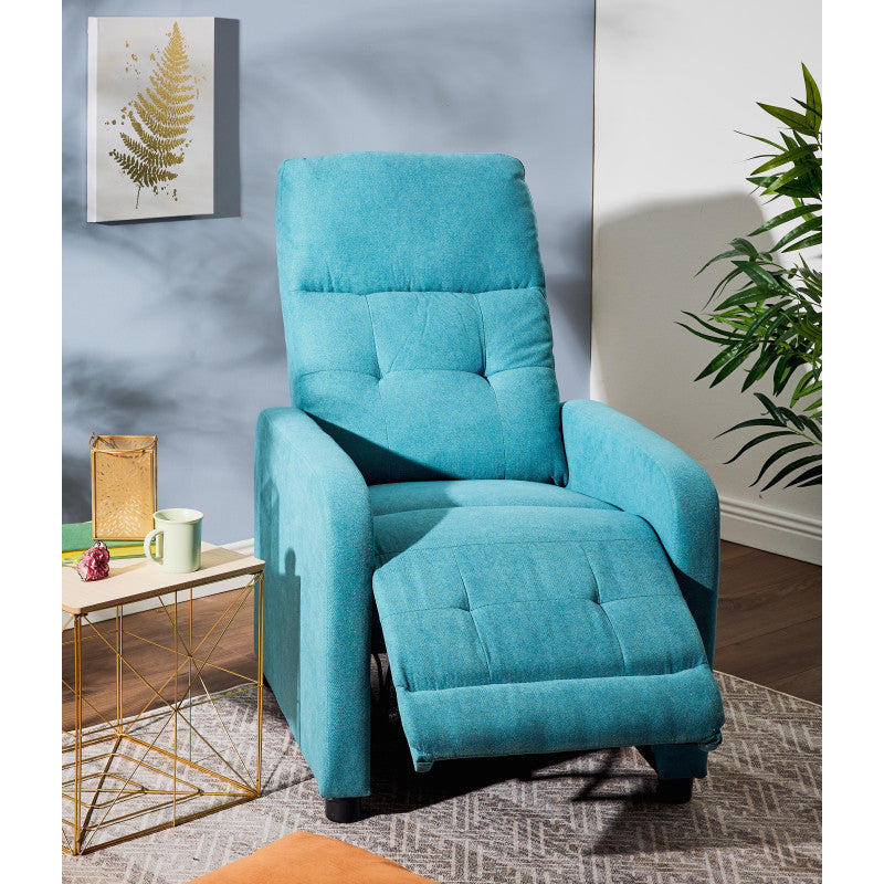 Poltrona Relax Emily In Tessuto Poliestere Colore Blu Avio