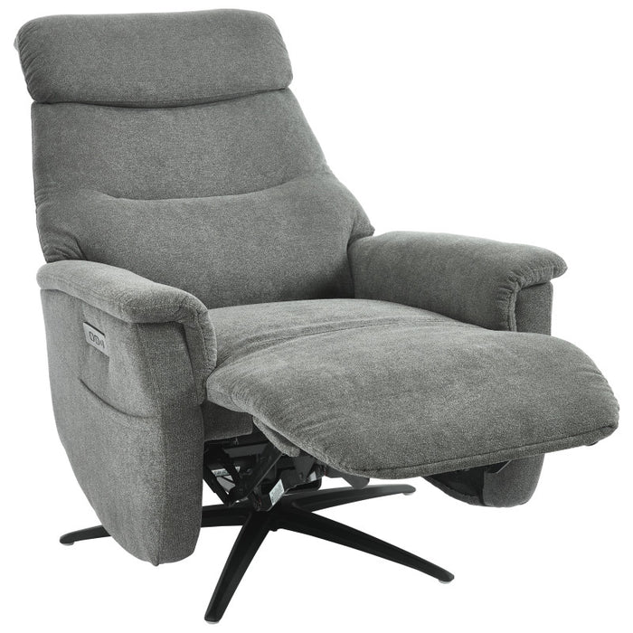 Poltrona Relax Jacquelin In Tessuto Grigio Scuro Gambe Nere