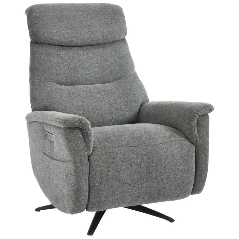 Poltrona Relax Jacquelin In Tessuto Grigio Scuro Gambe Nere