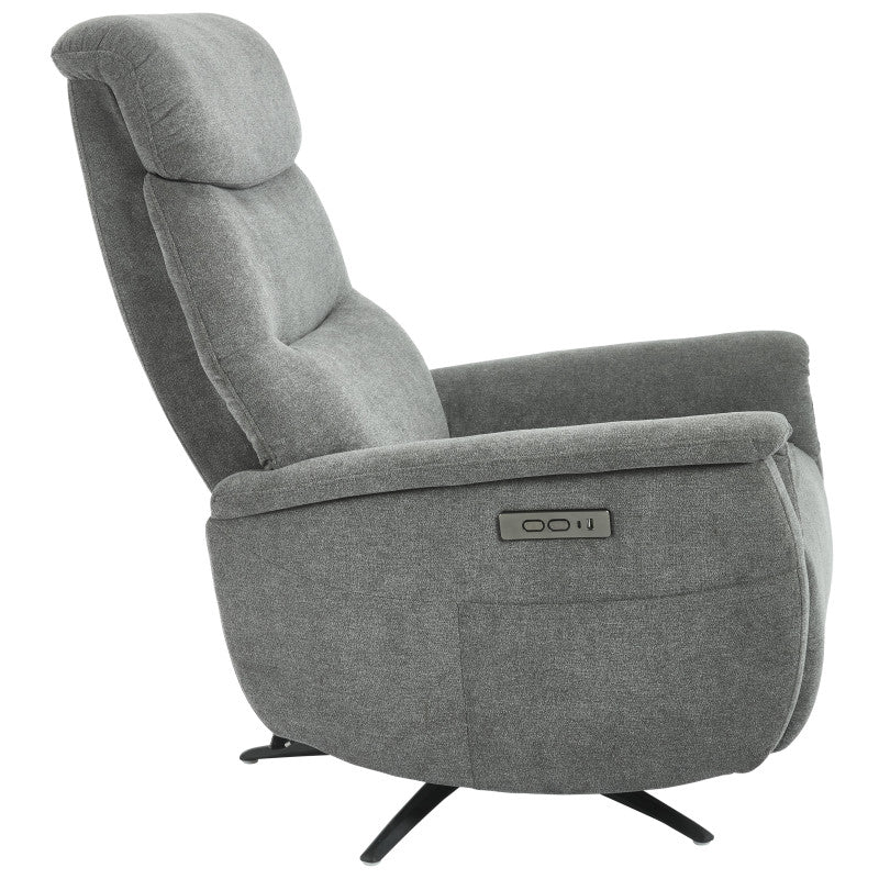 Poltrona Relax Jacquelin In Tessuto Grigio Scuro Gambe Nere