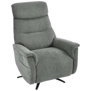 Poltrona Relax Jacquelin In Tessuto Grigio Scuro Gambe Nere