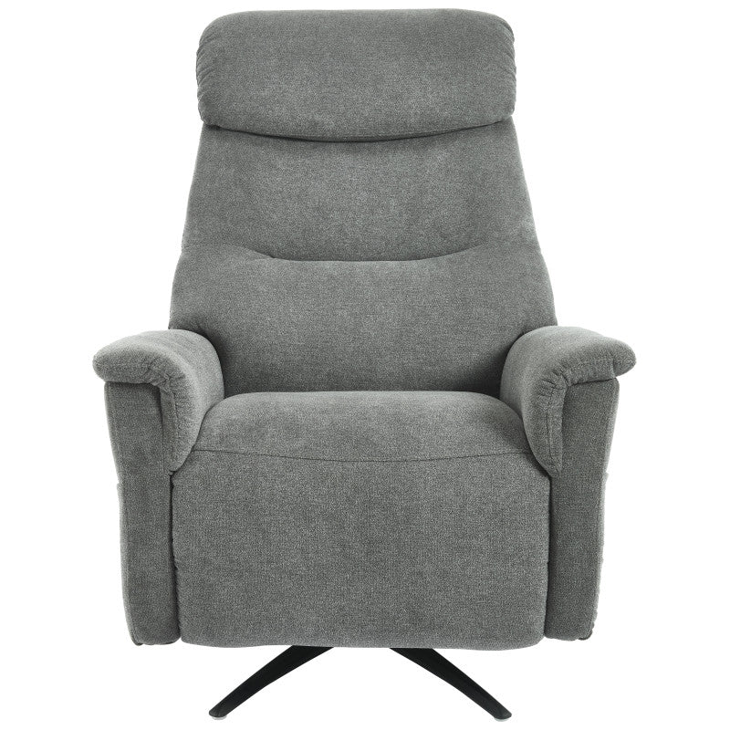 Poltrona Relax Jacquelin In Tessuto Grigio Scuro Gambe Nere